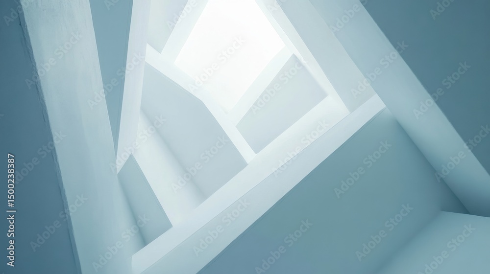 Obraz premium Minimal White Geometric Hexagon Abstract Background 