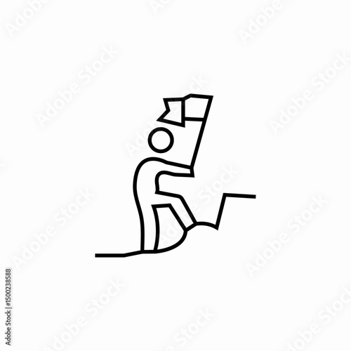 climbing stairs icon sign vector