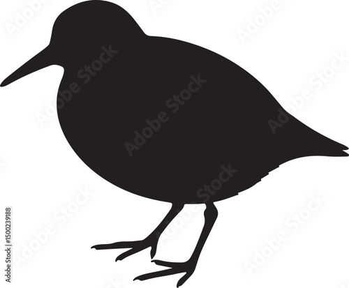 Purple Sandpiper Silhouette Vector