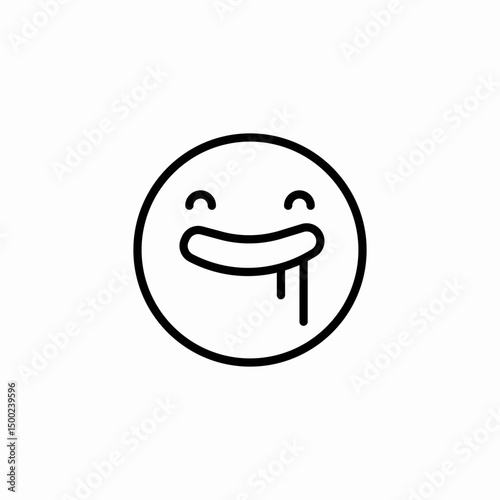 drooling face icon sign vector