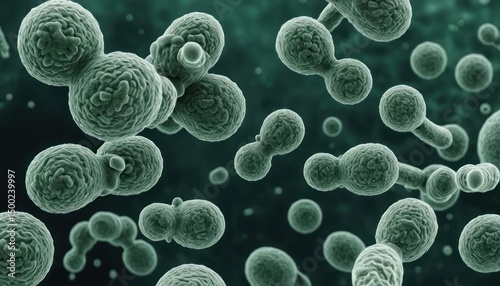 A 3d rendered illustration depicts a red microscopic bacteria or virus cell, relevant to medicine and human health