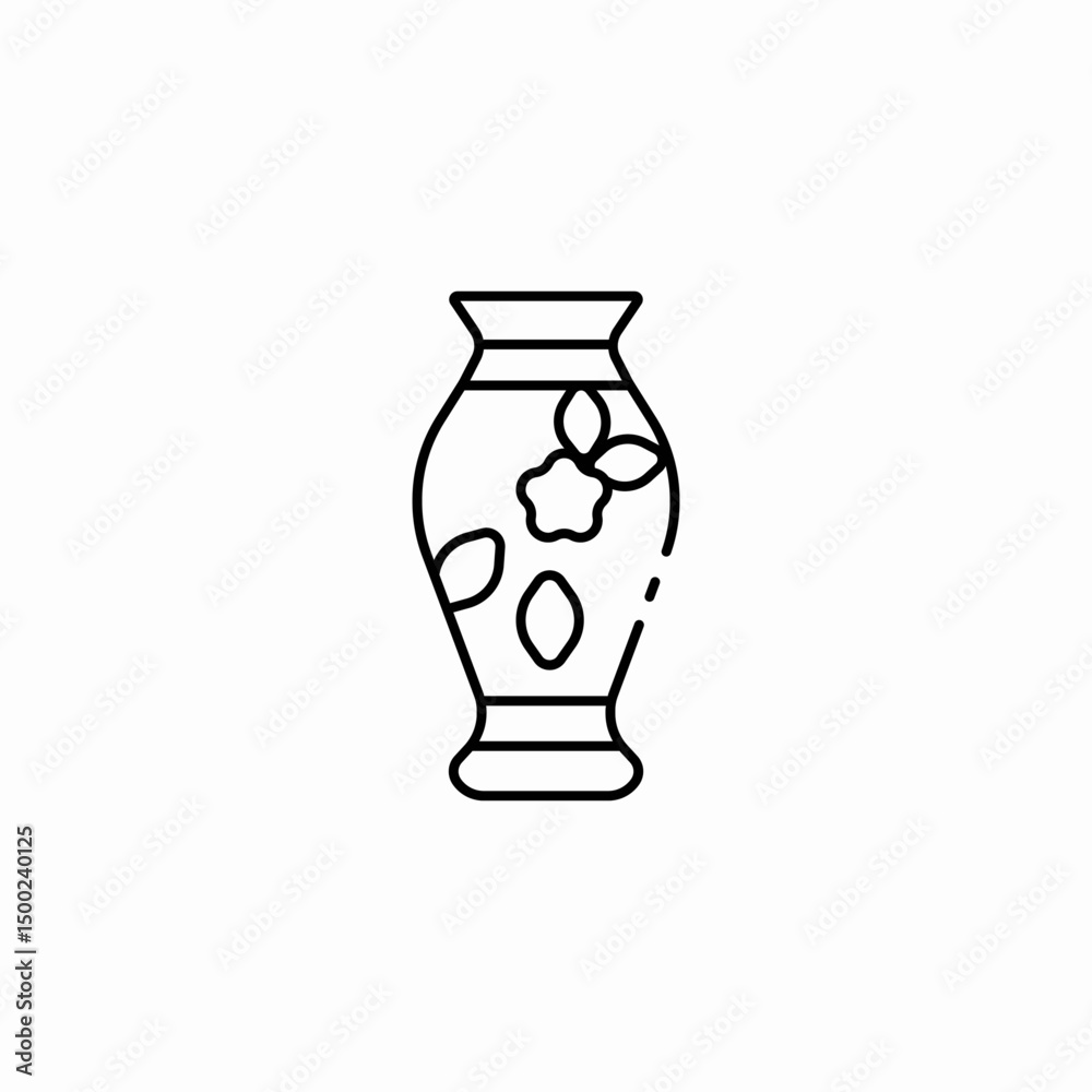 flower vase icon sign vector flower vase icon sign vector