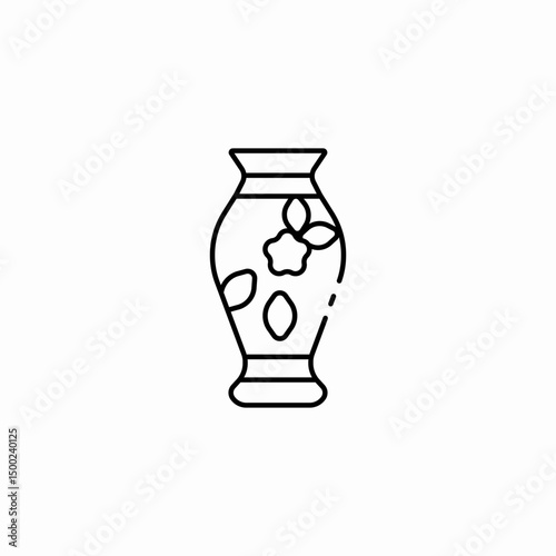 flower vase icon sign vector