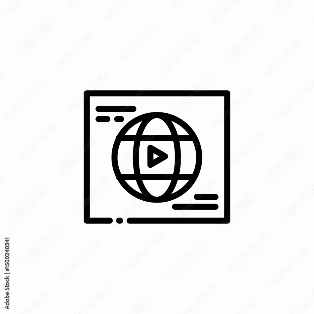 global video icon sign vector global video icon sign vector