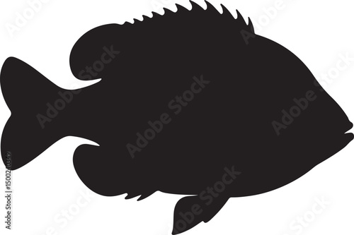 Redear Sunfish Silhouette Vector