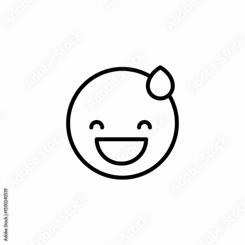 grinning sweat icon sign vector
