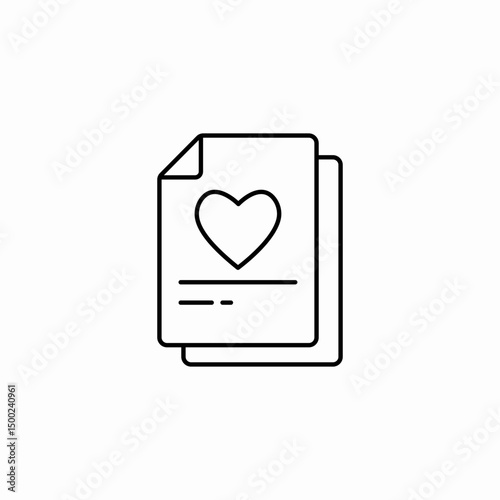 heart file icon sign vector