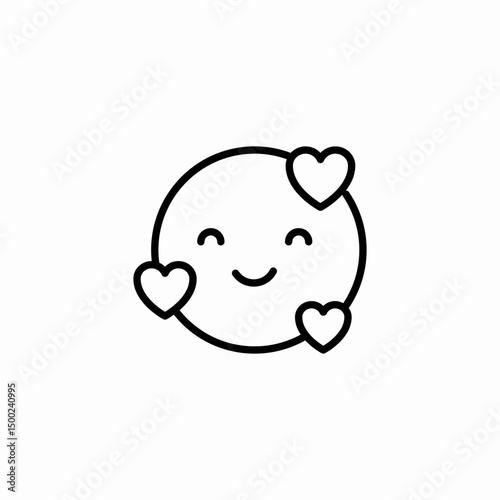 hearts eyes icon sign vector