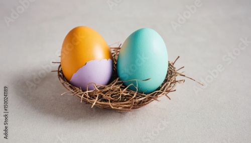 Colorful Easter eggs, a symbol of the spring holiday celebration.