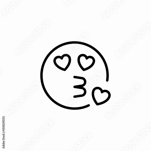 kissing face emoji icon sign vector