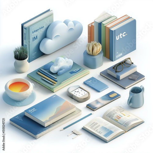 Isometric Illustration of UTM Service for Marketing