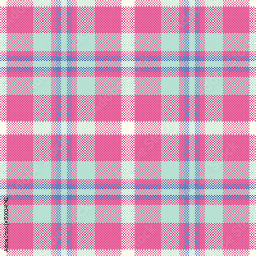 Seamless pastel plaid pattern.  Soft pink, mint green, and purple hues create a delicate, feminine design. Perfect for textiles, fashion, scrapbooking, and website backgrounds.
