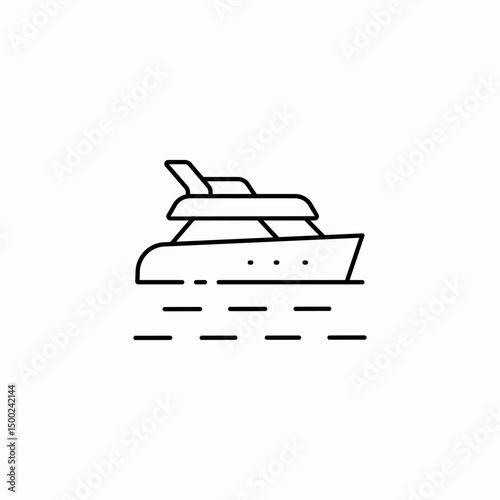luxury yacht icon sign vector