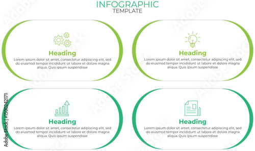 Infographics design template marketing information with 4 steps