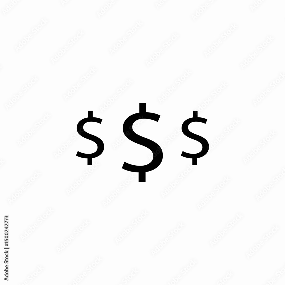multiple dollars icon sign vector multiple dollars icon sign vector