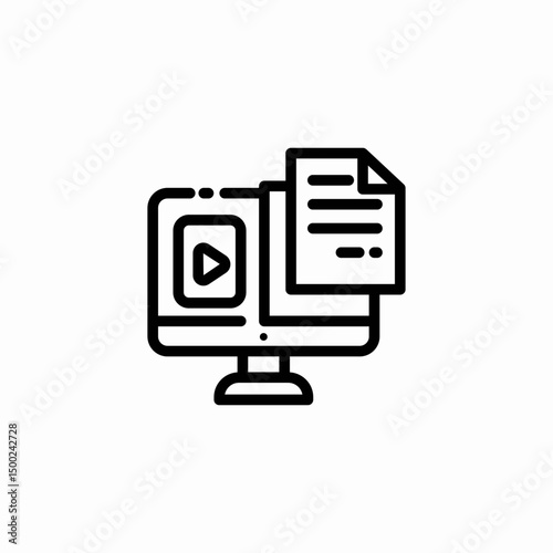 monitor video icon sign vector