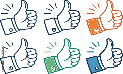 set of thumbs up icons