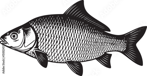 Silver Carp Silhouette Vector