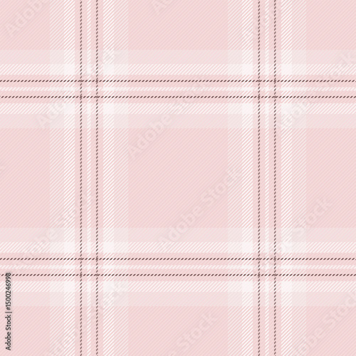 Delicate pink and white plaid pattern.  Perfect for textile design, fashion, websites, or branding projects.  Subtle texture and soft color palette evoke feelings of femininity and tranquility.