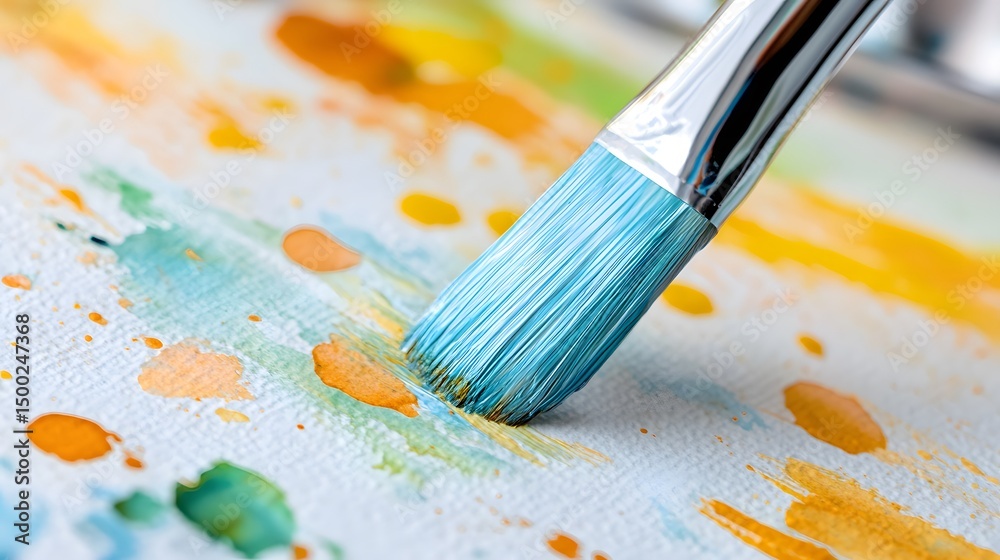 Fototapeta premium Close-up Watercolor Painting Brushstrokes Abstract Art