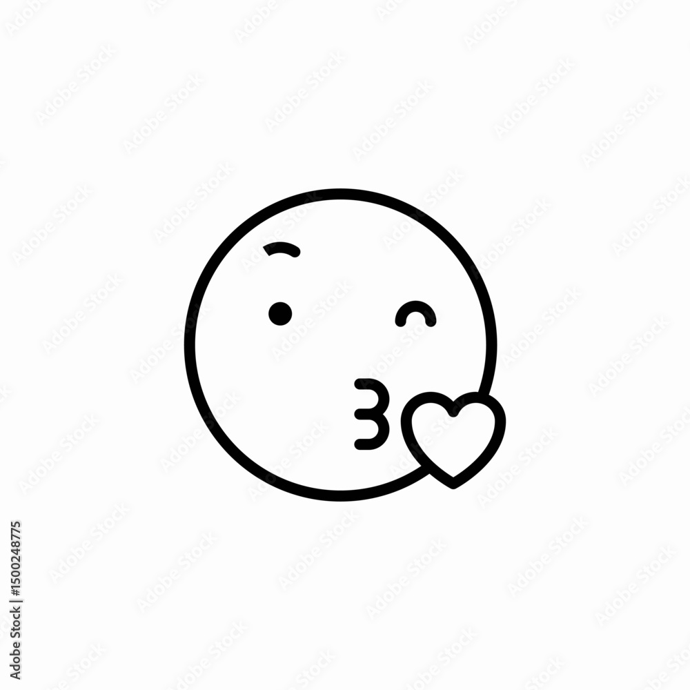 kissing heart icon sign vector kissing heart icon sign vector