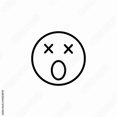 dizzy face icon sign vector