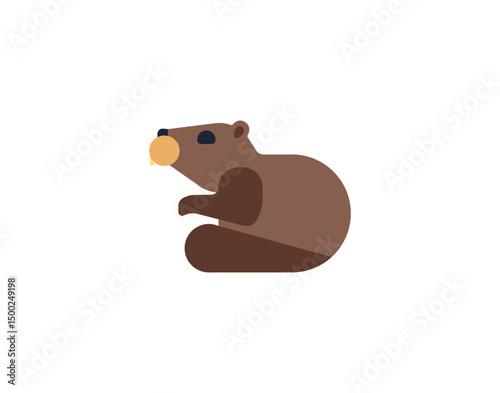 Beaver vector isolated icon. Beaver emoji illustration