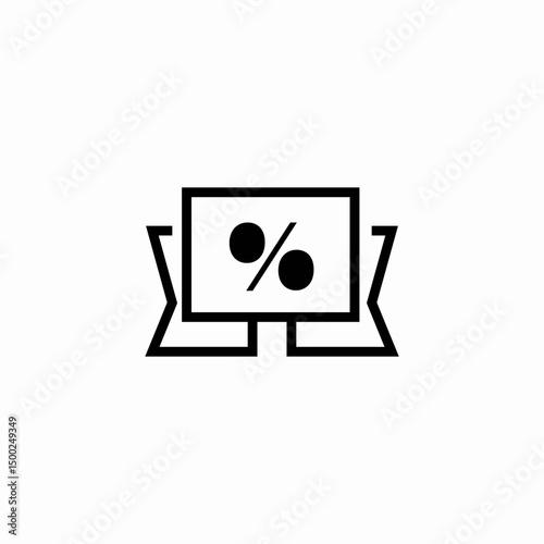 percentage tag icon sign vector