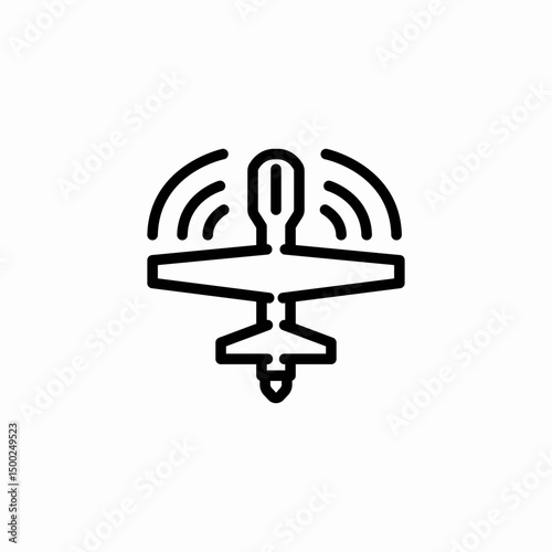 radar plane icon sign vector