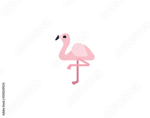 Flamingo vector isolated emoticon. Flamingo emoji. Flamingo color icon