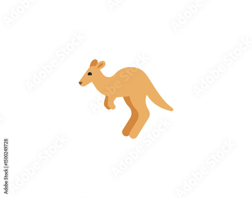 Kangaroo vector isolated emoticon. Kangaroo emoji. Kangaroo color icon