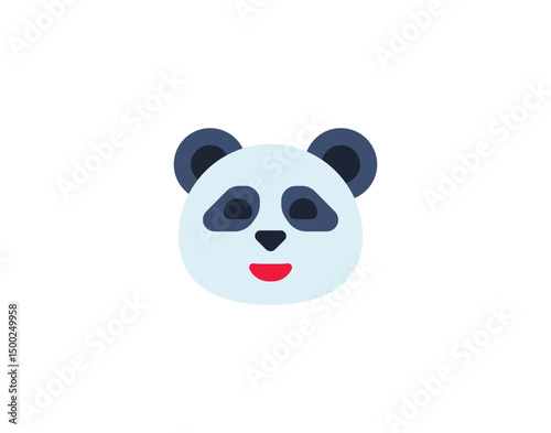 Panda face vector isolated emoticon. Panda emoji. Panda color icon
