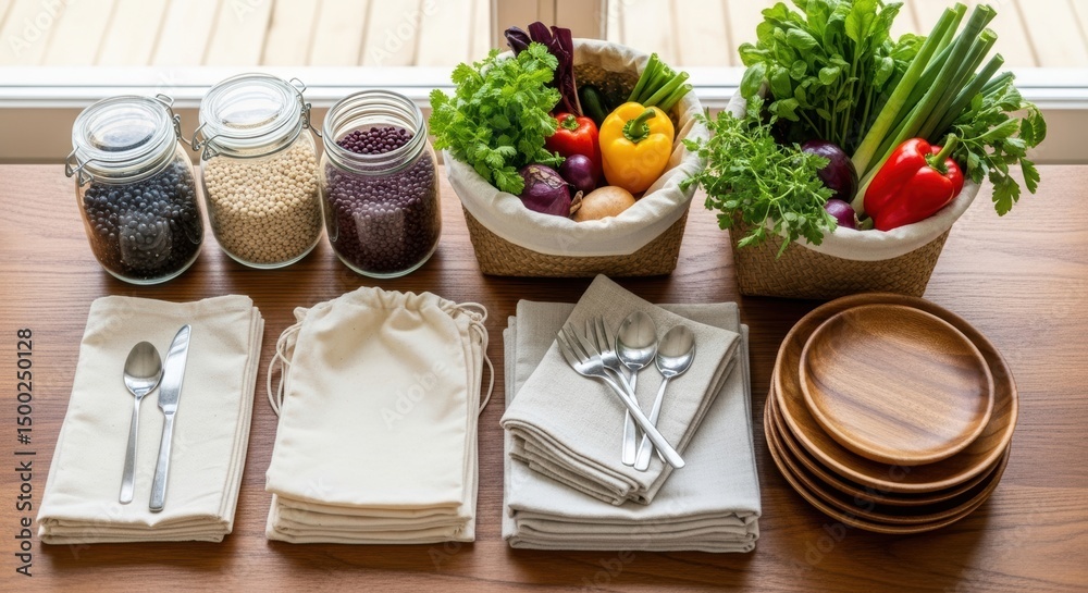 Fresh organic vegetables and herbs with legumes in a cozy kitchen setup for health and wellness Fresh organic vegetables and herbs with legumes in a cozy kitchen setup for health and wellness