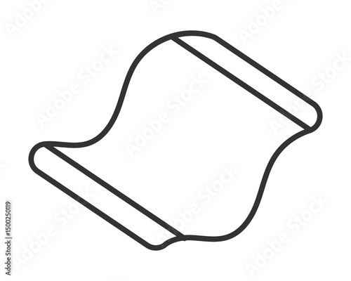 Minimalist outline of a scroll, evoking knowledge, history, or a message. Clean design ideal for logos, icons, or illustrating antique documents. Versatile for web design, presentations.