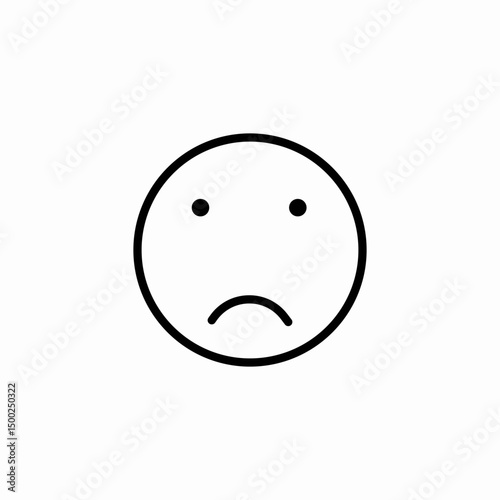 slightly sad icon sign vector