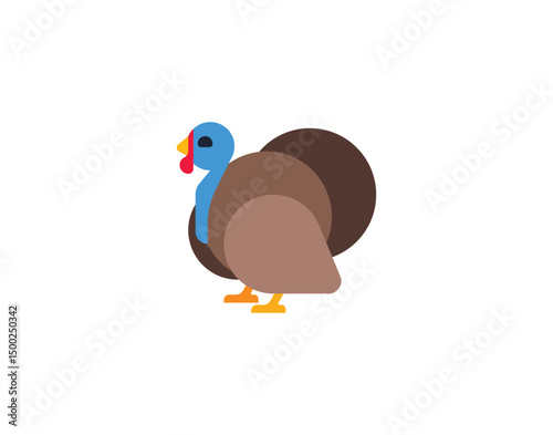 Turkey bird vector isolated emoticon. Turkey emoji. Turkey bird color icon