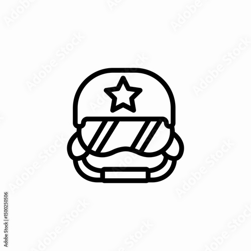 star helmet icon sign vector