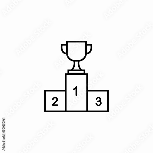 trophy podium icon sign vector