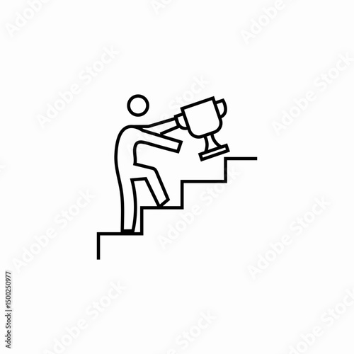 trophy stairs icon sign vector