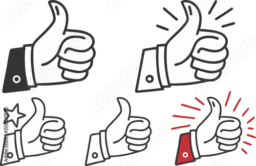 set of thumbs up icons
