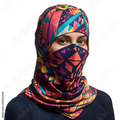 Sport Inspired Cooling Bandana with a Breathable Qu Isolated on Transparent Background