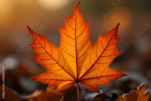 Orange Autumn Maple Leaf