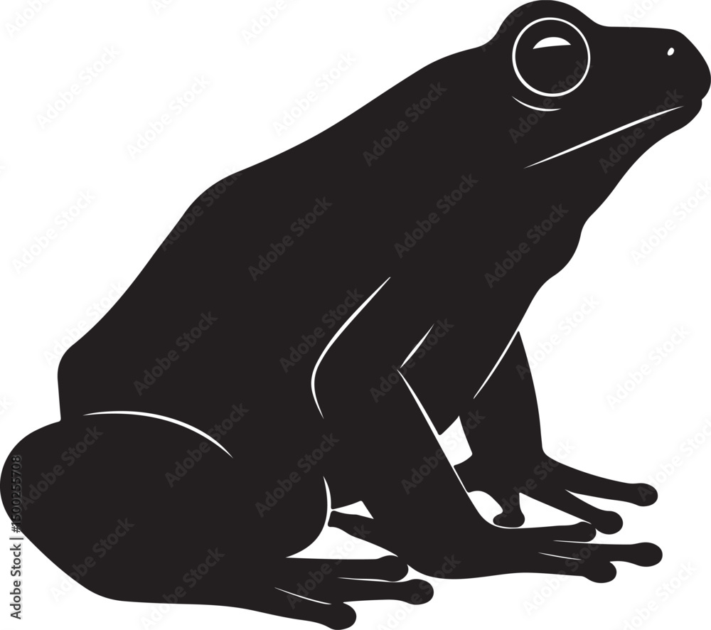 Fototapeta premium White's Tree Frog Silhouette Side View Single Icon