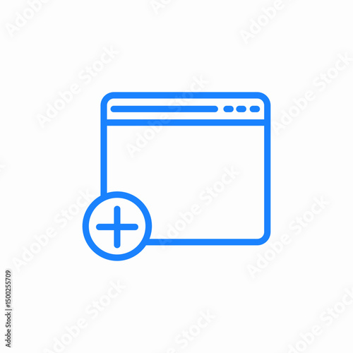 add window icon sign vector