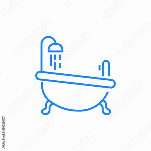 bathtub faucet icon sign vector