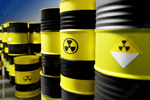 Radioactive waste barrels w...