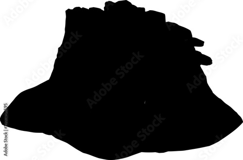 Tree stump with mushroom silhouette