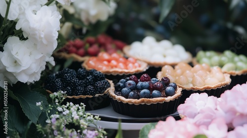 stunning assortment of artisanal tartlets with vibrantly colored
