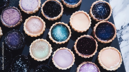 stunning assortment of artisanal tartlets with vibrantly colored