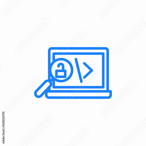 code inspection icon sign vector